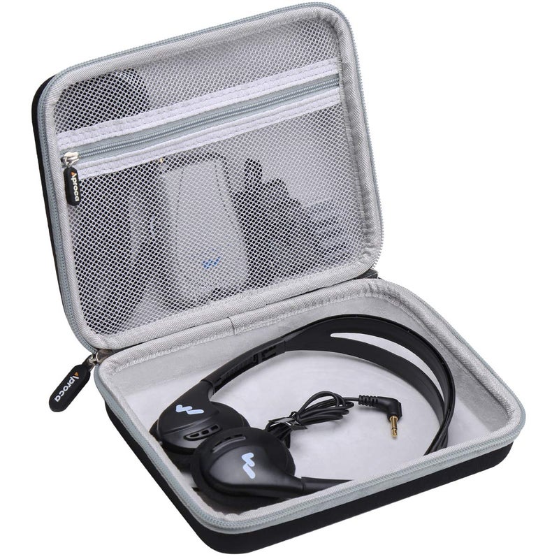 Aproca Hard Travel Storage Carrying Case for Williams Sound PKT D1 EH Pocketalker Ultra Duo Pack Amplifier Headphone - Image 1